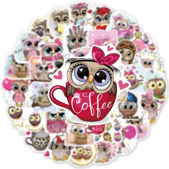 50pcs Cartoon Owl Stickers - No Repeats - Scrapbook Decals - Picture 4 of 4